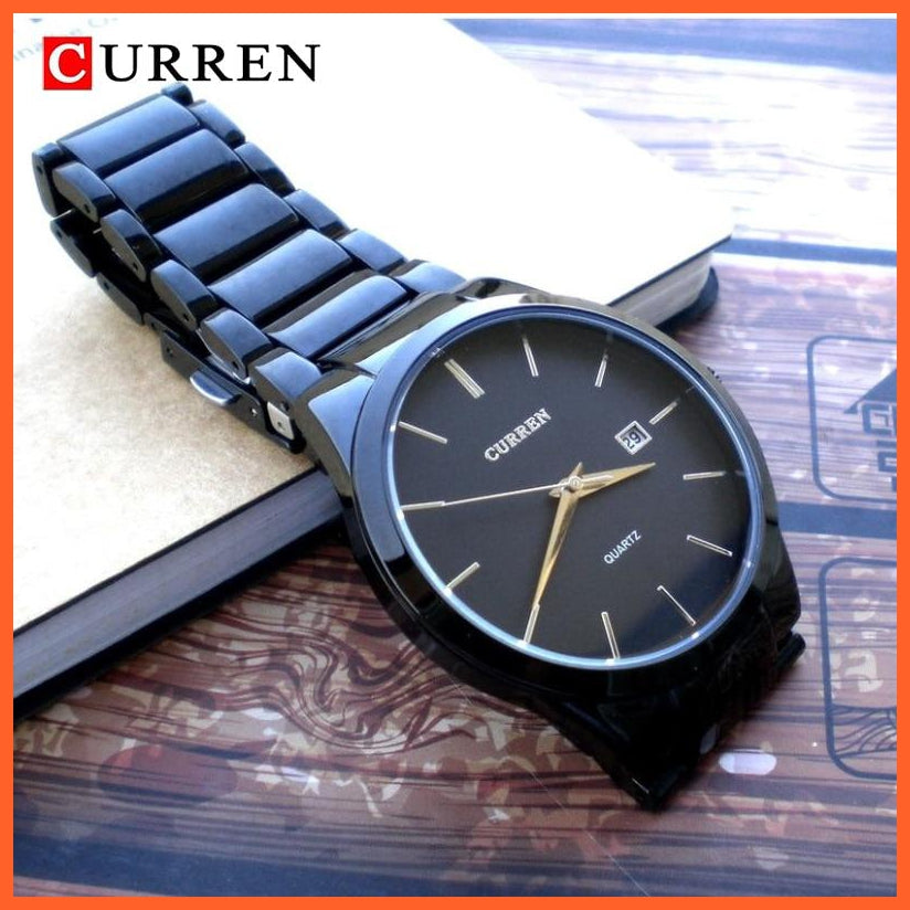 Fashion Simple Watch Slim Steel Strap Waterproof Watch For Men | Quartz Stainless Steel Business Wrist Watches | whatagift.com.au.