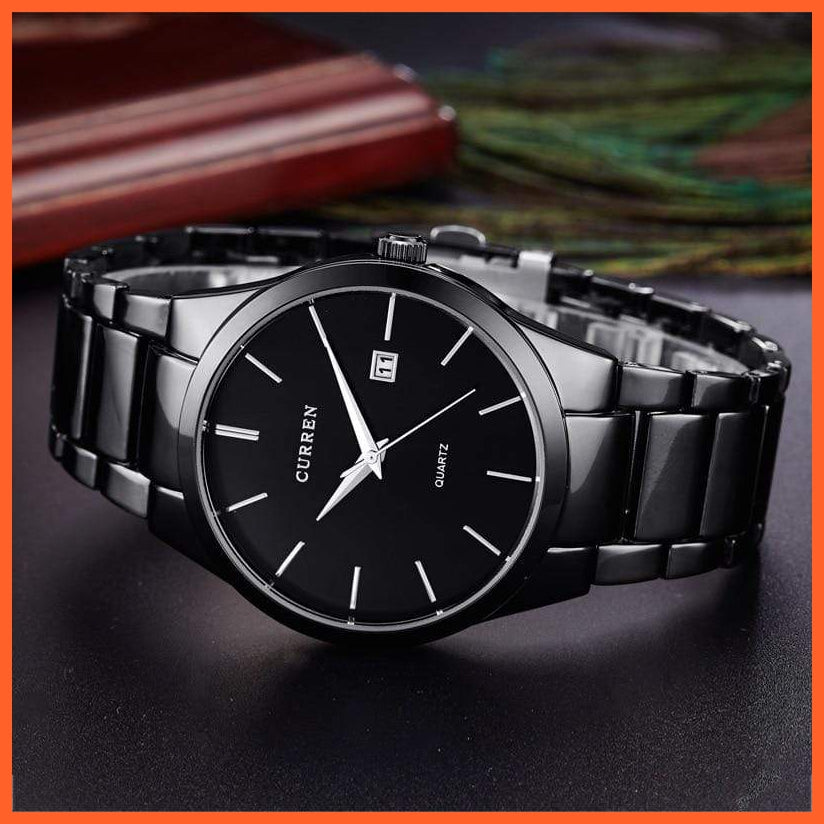 Fashion Simple Watch Slim Steel Strap Waterproof Watch For Men | Quartz Stainless Steel Business Wrist Watches | whatagift.com.au.