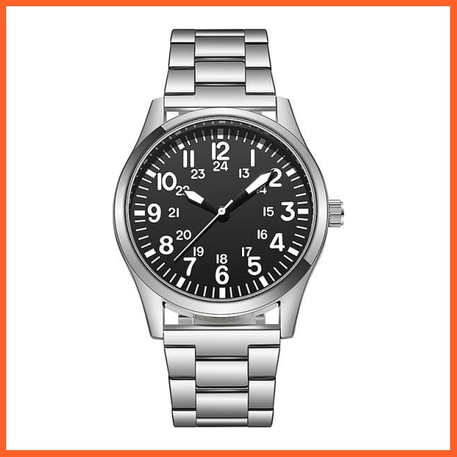 Black Dial Men Business Watch Spinning Bezel Metal Strap Wristwatches | whatagift.com.au.