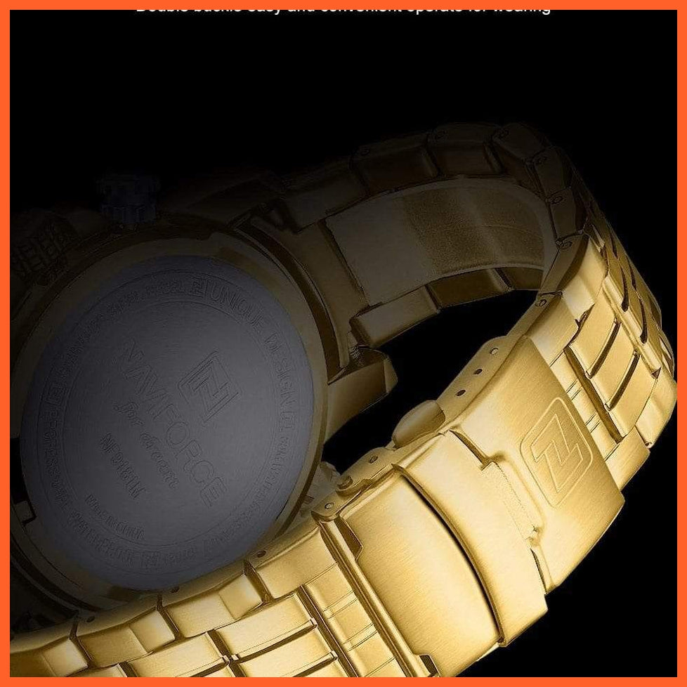 Luxury Gold Watch Men Sport Digital Chronograph Watches Male Steel Band Waterproof Quartz Wristwatch | whatagift.com.au.