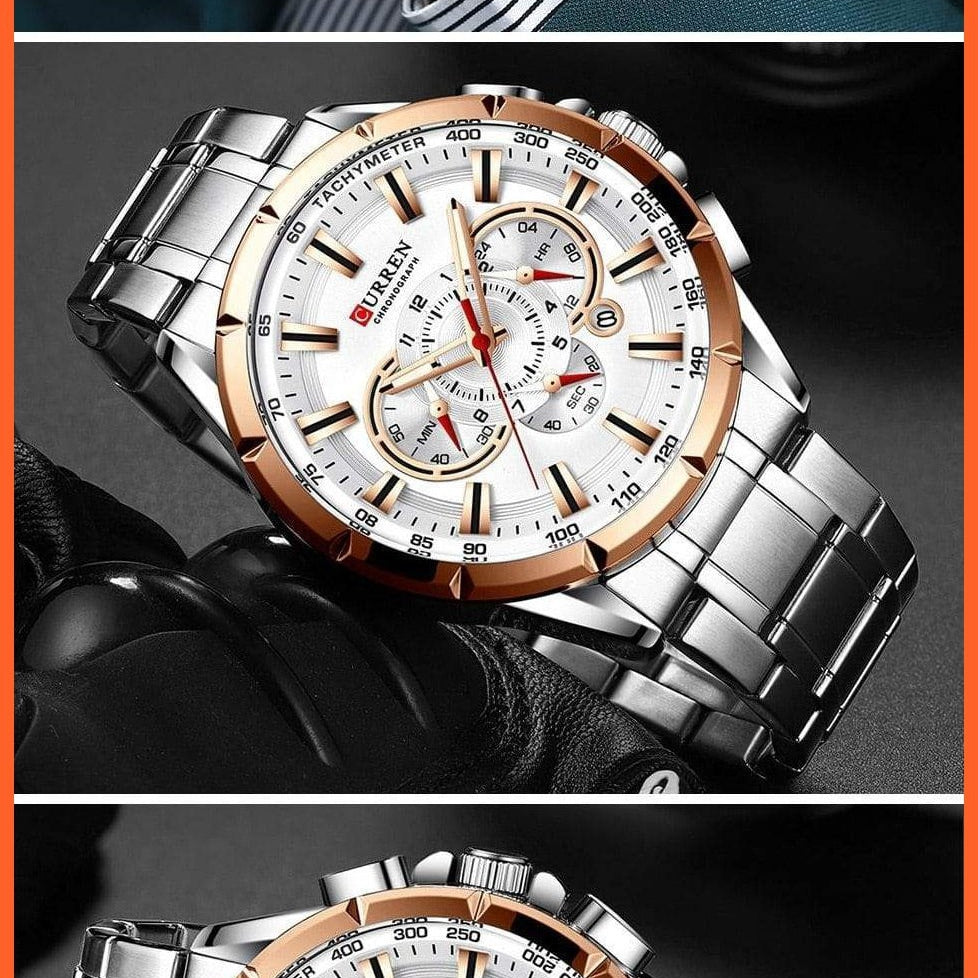 Men'S Watch Top Luxury Brand Big Dial Blue Quartz |  Men Watches Chronograph Sport  Man Stainless Steel Wristwatch | whatagift.com.au.