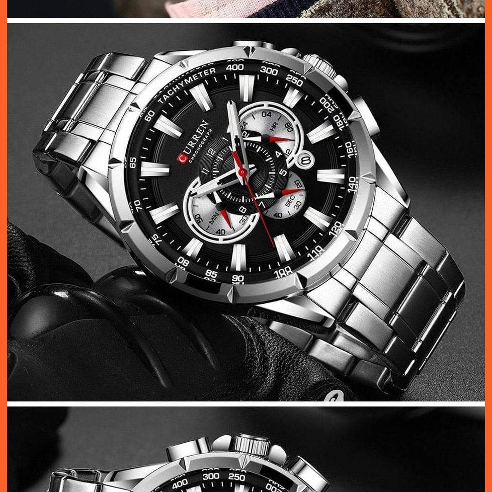 Men'S Watch Top Luxury Brand Big Dial Blue Quartz |  Men Watches Chronograph Sport  Man Stainless Steel Wristwatch | whatagift.com.au.