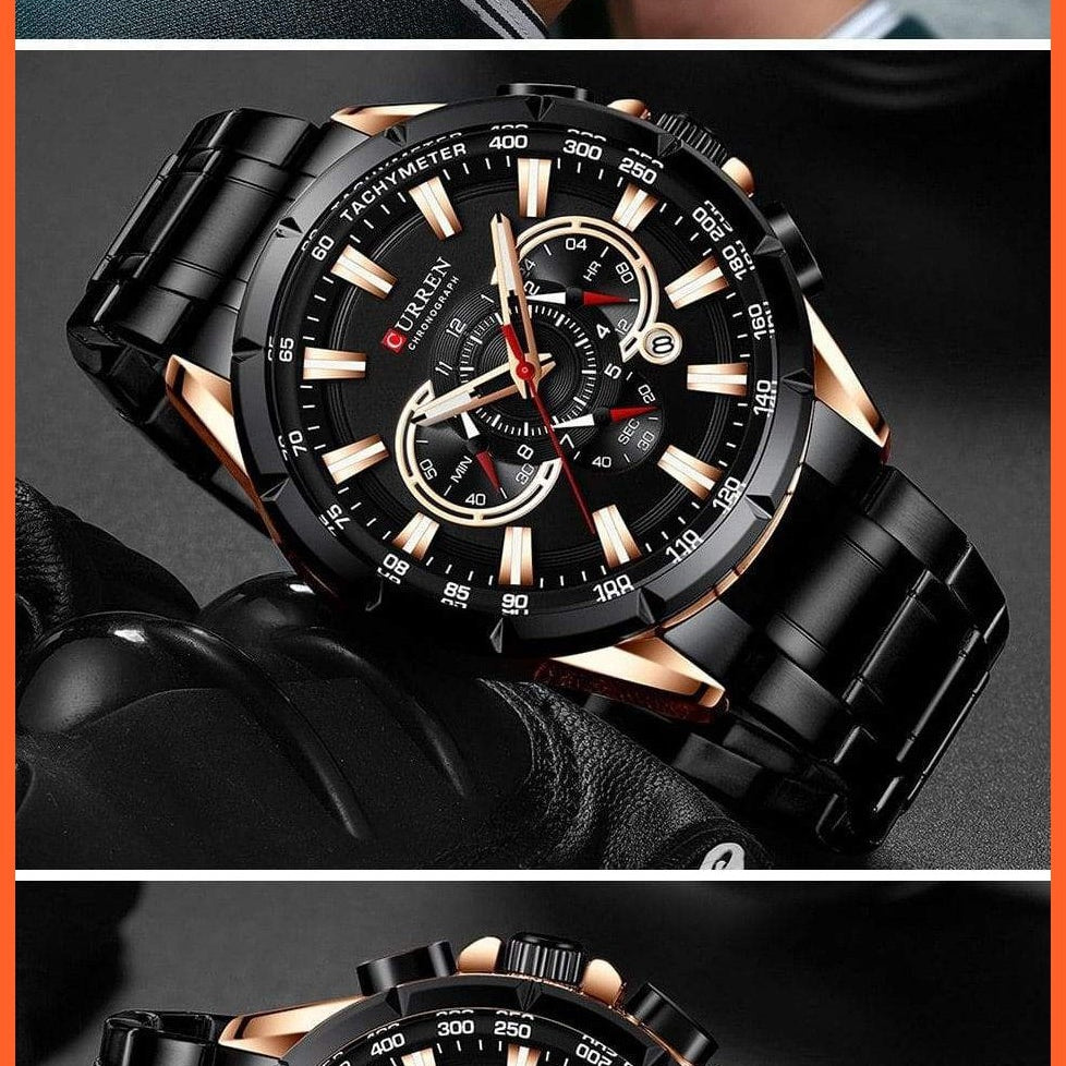Men'S Watch Top Luxury Brand Big Dial Blue Quartz |  Men Watches Chronograph Sport  Man Stainless Steel Wristwatch | whatagift.com.au.