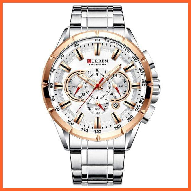 Men'S Watch Top Luxury Brand Big Dial Blue Quartz |  Men Watches Chronograph Sport  Man Stainless Steel Wristwatch | whatagift.com.au.