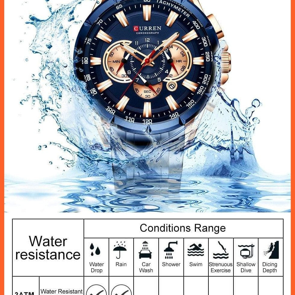 Men'S Watch Top Luxury Brand Big Dial Blue Quartz |  Men Watches Chronograph Sport  Man Stainless Steel Wristwatch | whatagift.com.au.