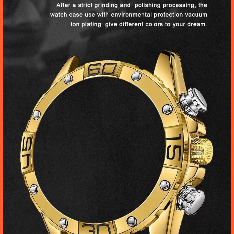 Men'S Watches Luxury Gold Business Classic Quartz | Mens Business Analog Chronograph Sport Waterproof Steel Band Wristwatches | whatagift.com.au.