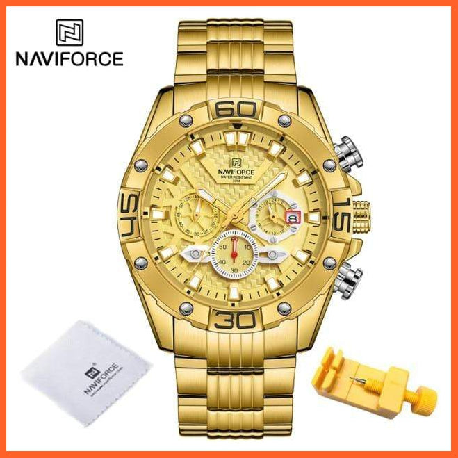 Men'S Watches Luxury Gold Business Classic Quartz | Mens Business Analog Chronograph Sport Waterproof Steel Band Wristwatches | whatagift.com.au.