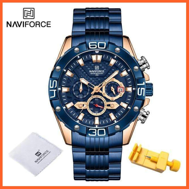Men'S Watches Luxury Gold Business Classic Quartz | Mens Business Analog Chronograph Sport Waterproof Steel Band Wristwatches | whatagift.com.au.