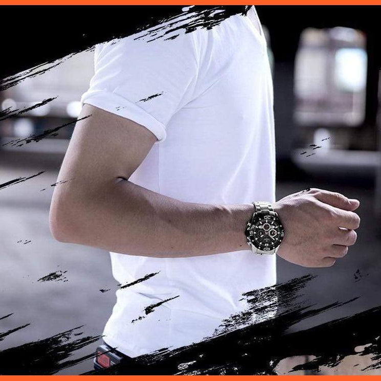 Men'S Watches Luxury Gold Business Classic Quartz | Mens Business Analog Chronograph Sport Waterproof Steel Band Wristwatches | whatagift.com.au.