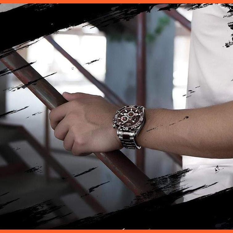 Men'S Watches Luxury Gold Business Classic Quartz | Mens Business Analog Chronograph Sport Waterproof Steel Band Wristwatches | whatagift.com.au.