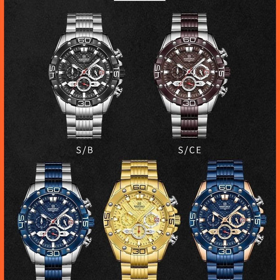 Men'S Watches Luxury Gold Business Classic Quartz | Mens Business Analog Chronograph Sport Waterproof Steel Band Wristwatches | whatagift.com.au.