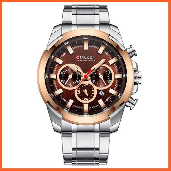 Men’S Watches Top Brand Big Luxury Sports Watch  | Men Military Steel Quartz Wrist Watches Chronograph Gold Design Watch | whatagift.com.au.