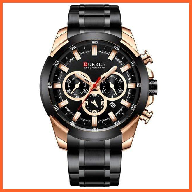 Men’S Watches Top Brand Big Luxury Sports Watch  | Men Military Steel Quartz Wrist Watches Chronograph Gold Design Watch | whatagift.com.au.