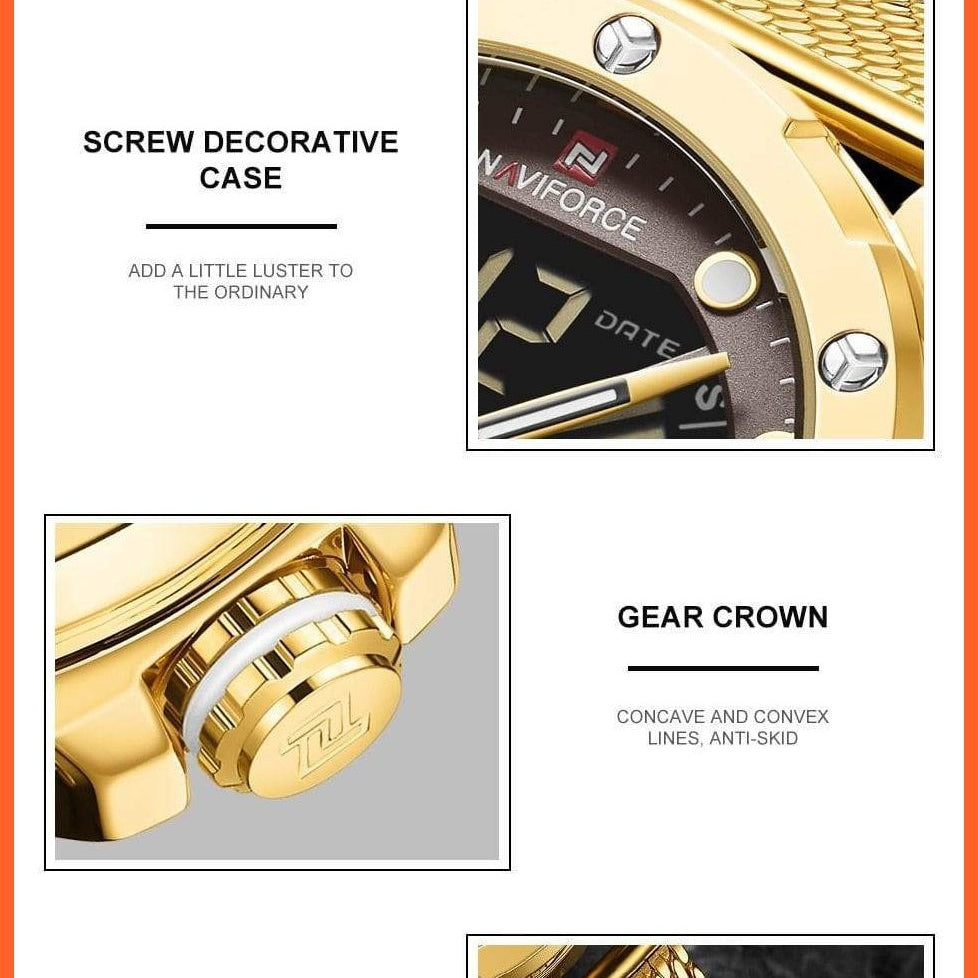 Mens Sport Watches Luxury Gold Quartz | Mens Steel Strap Waterproof Military Digital Wrist Watch | whatagift.com.au.