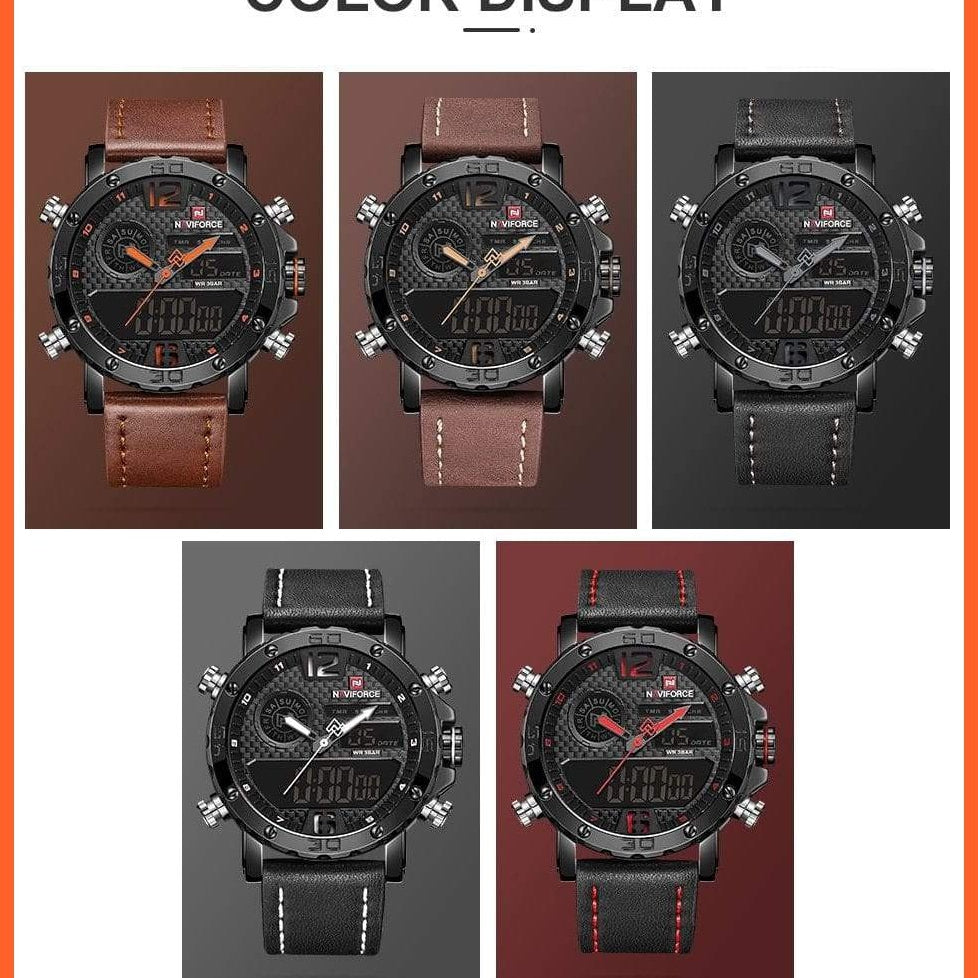 Mens Top Brand Waterproof Business Casual Quartz Watch | Male Fashion Military Leather Sport Wristwatch | whatagift.com.au.