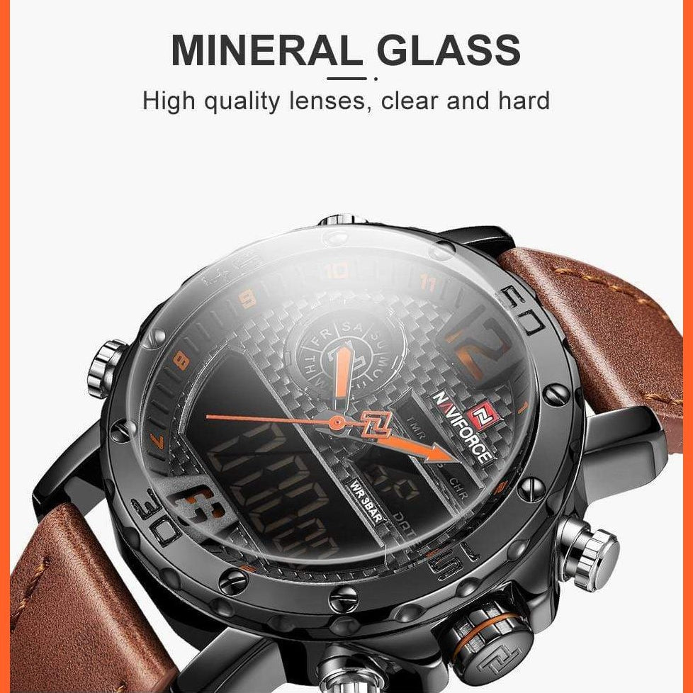 Mens Top Brand Waterproof Business Casual Quartz Watch | Male Fashion Military Leather Sport Wristwatch | whatagift.com.au.