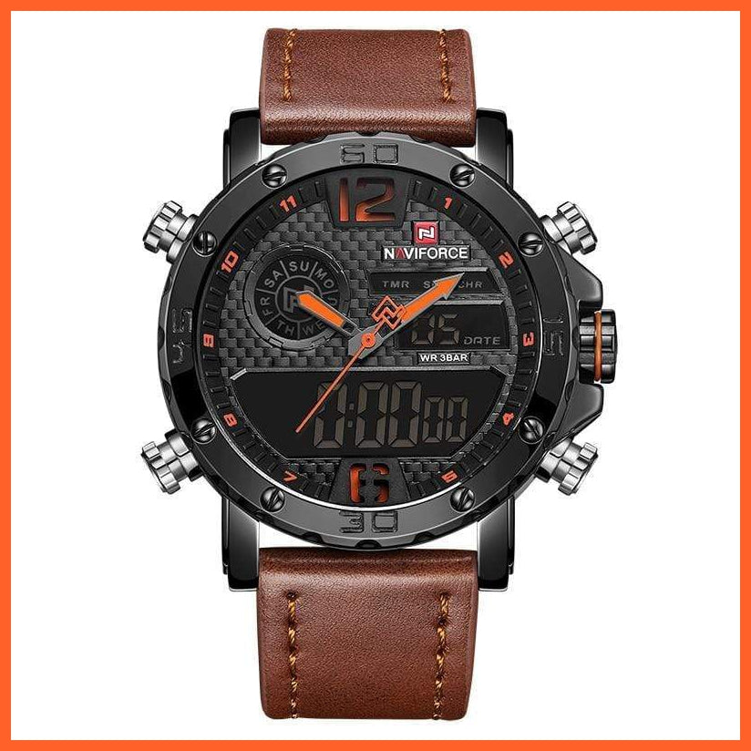 Mens Top Brand Waterproof Business Casual Quartz Watch | Male Fashion Military Leather Sport Wristwatch | whatagift.com.au.