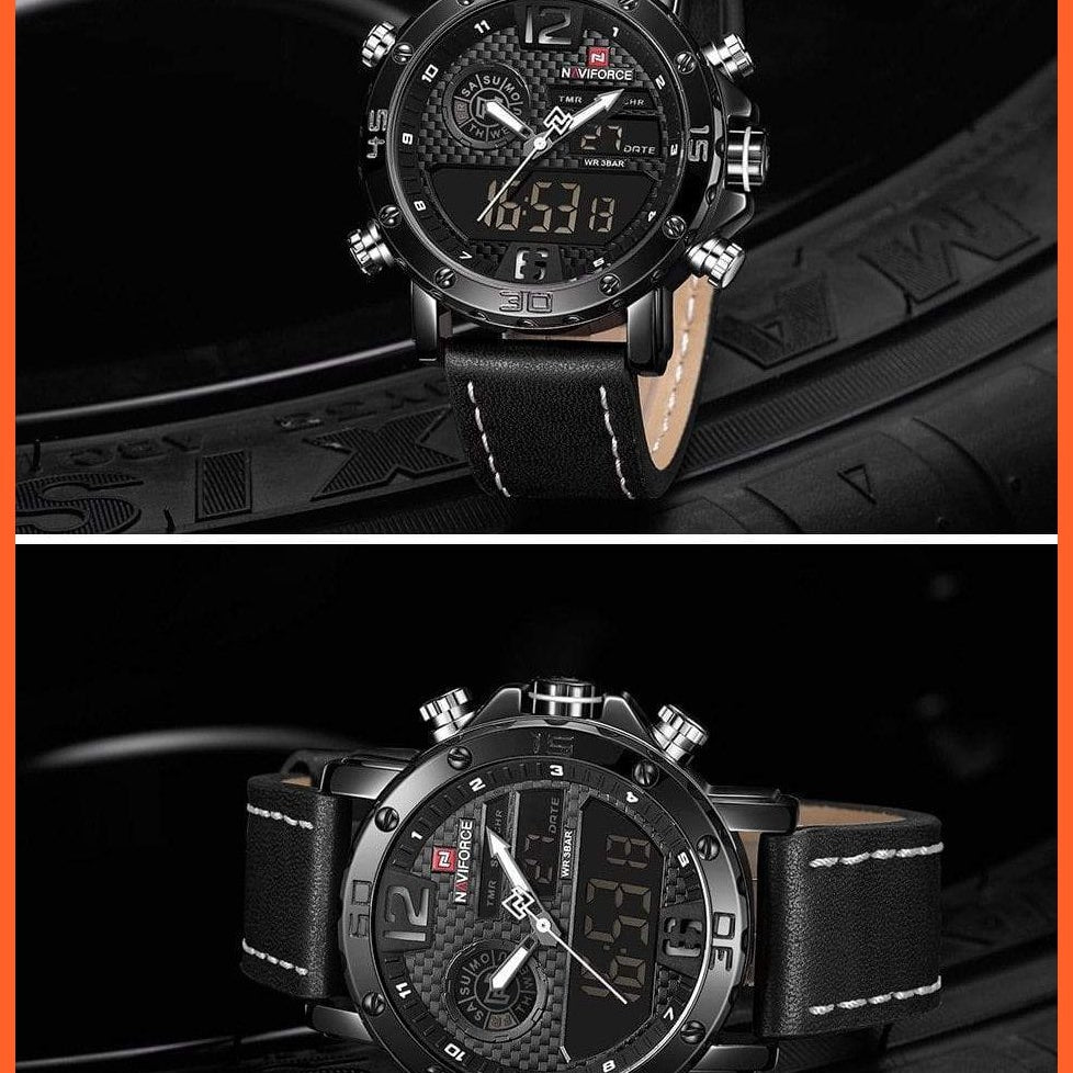 Mens Top Brand Waterproof Business Casual Quartz Watch | Male Fashion Military Leather Sport Wristwatch | whatagift.com.au.