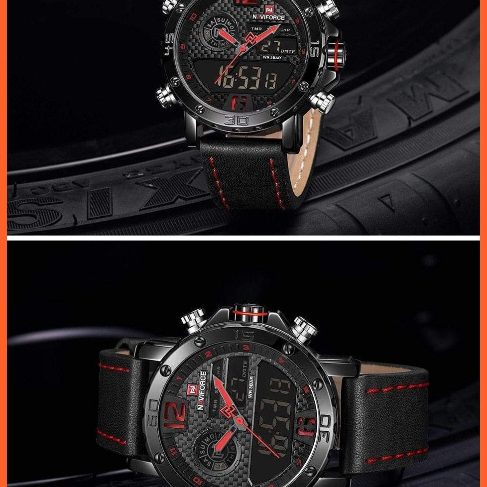Mens Top Brand Waterproof Business Casual Quartz Watch | Male Fashion Military Leather Sport Wristwatch | whatagift.com.au.