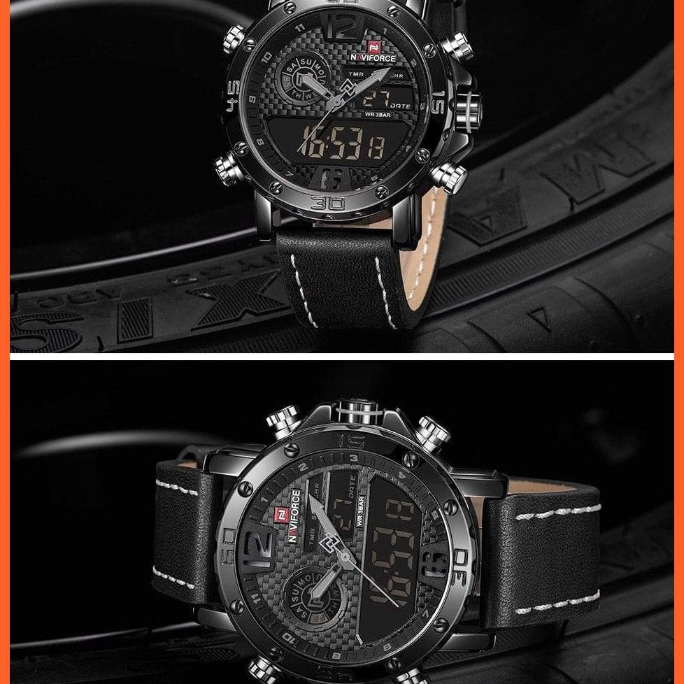 Mens Top Brand Waterproof Business Casual Quartz Watch | Male Fashion Military Leather Sport Wristwatch | whatagift.com.au.