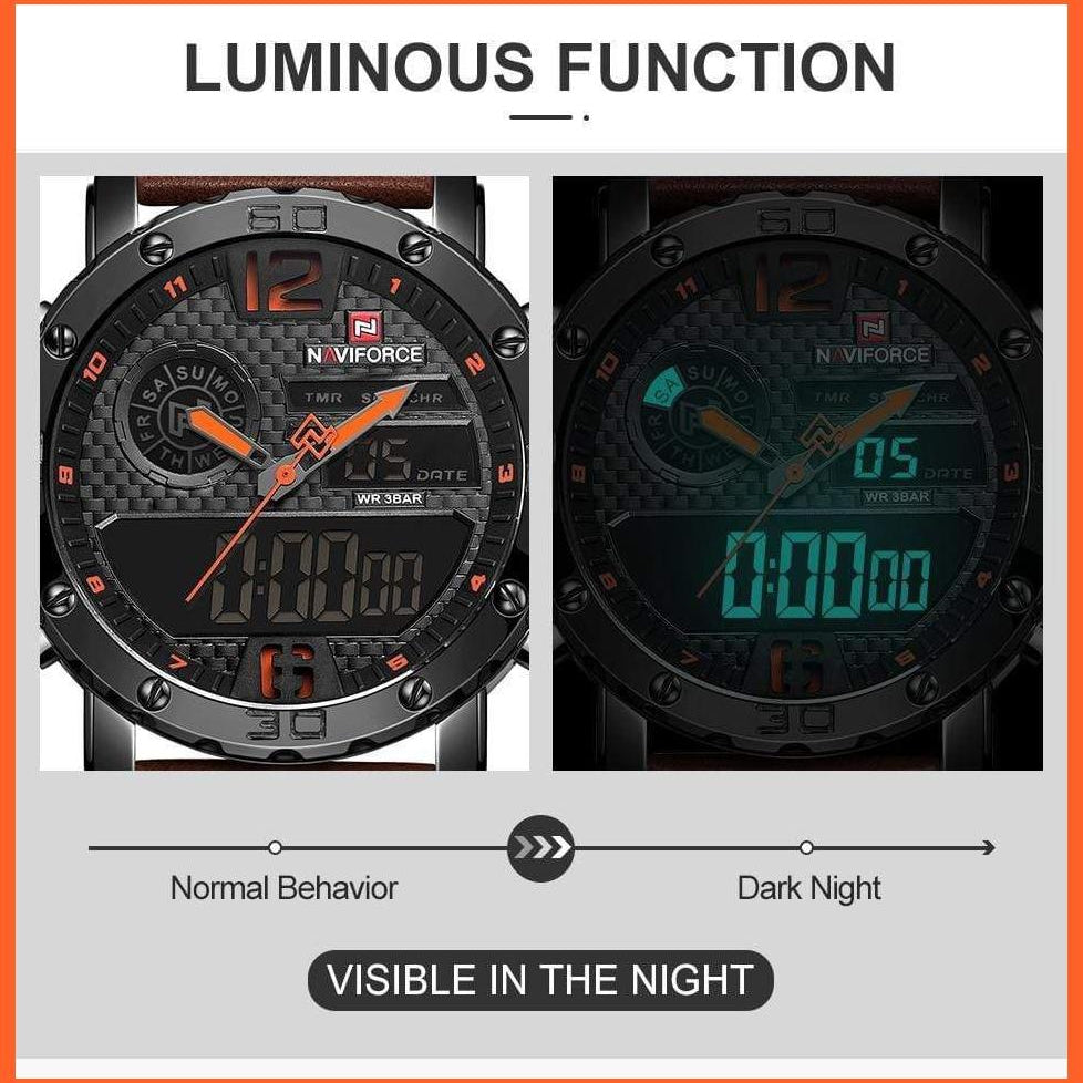 Mens Top Brand Waterproof Business Casual Quartz Watch | Male Fashion Military Leather Sport Wristwatch | whatagift.com.au.