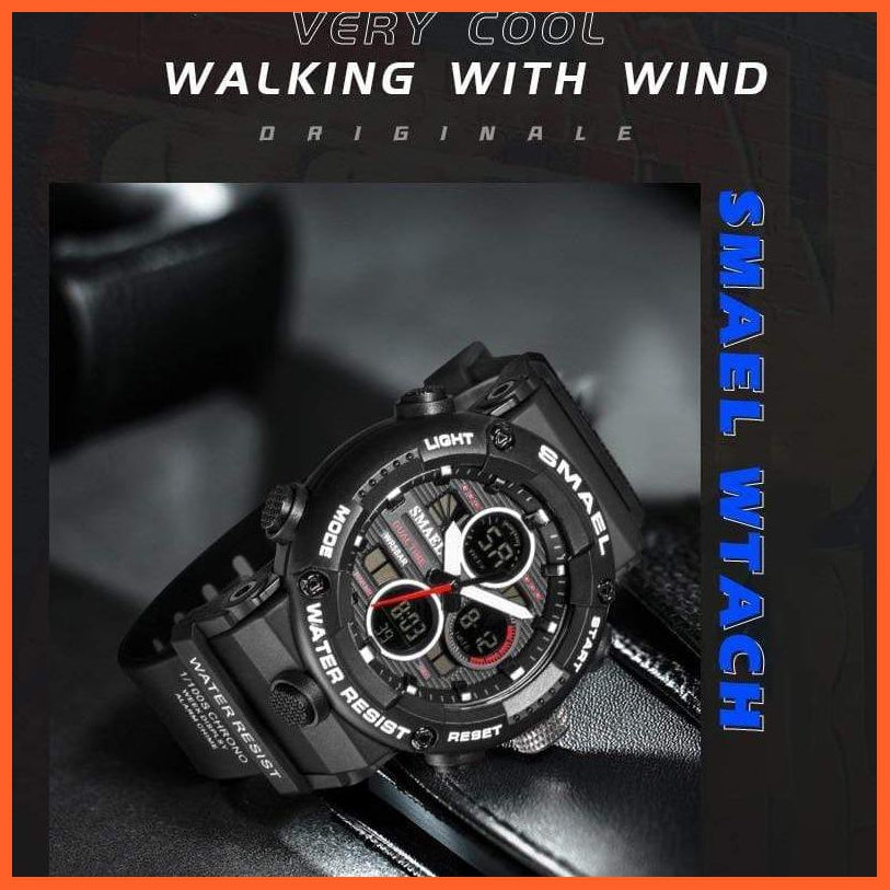 Mens Watches Military 50M Waterproof Sport Stopwatch |  Chronograph Dual Display Alarm Led Mens Digital Watch | whatagift.com.au.
