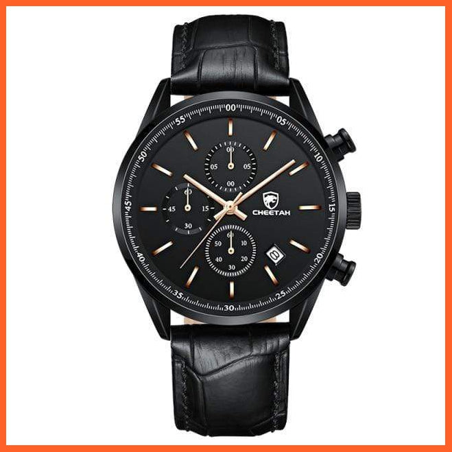 New  Waterproof Quartz Men'S Watches | Chronograph Sport Wristwatch Leather Business Casual Watches With Box | whatagift.com.au.