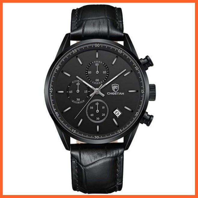 New  Waterproof Quartz Men'S Watches | Chronograph Sport Wristwatch Leather Business Casual Watches With Box | whatagift.com.au.