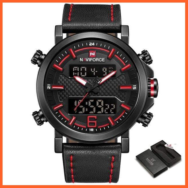 New Men'S Fashion Sport Watches | Mens Leather Waterproof Led Analog Clock Quartz Watches | whatagift.com.au.