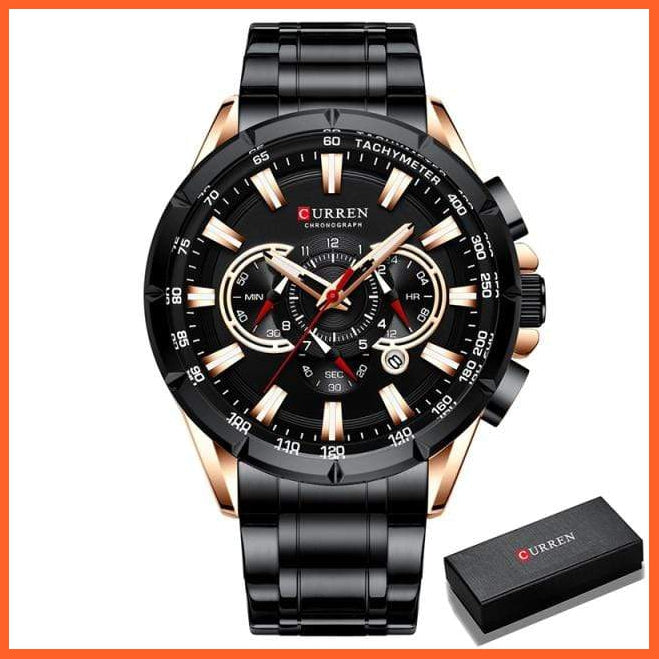 Men'S Watch Top Luxury Brand Big Dial Blue Quartz |  Men Watches Chronograph Sport  Man Stainless Steel Wristwatch | whatagift.com.au.