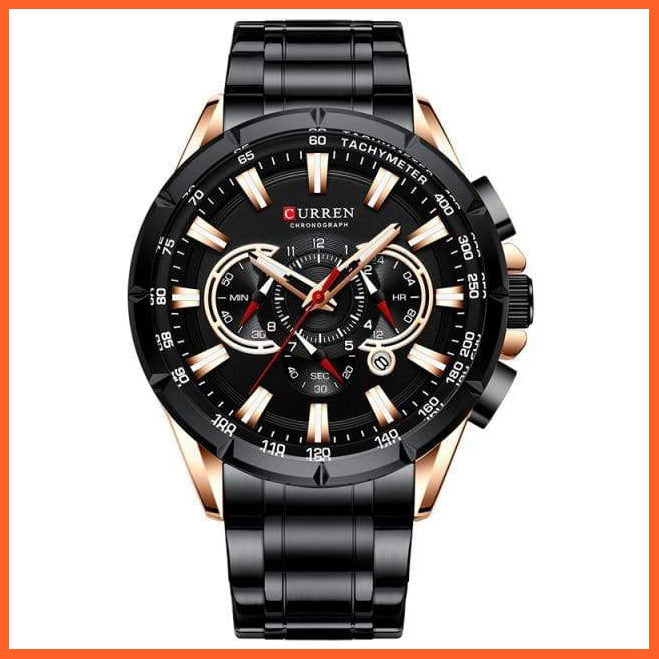 Mens Watches Top Luxury Brand Sport Watch | Blue Chronograph Quartz Man Wristwatches Stainless Steel Wristwatch | whatagift.com.au.