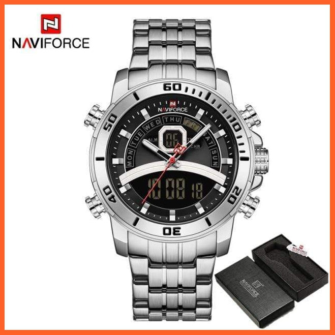 Luxury Gold Watch Men Sport Digital Chronograph Watches Male Steel Band Waterproof Quartz Wristwatch | whatagift.com.au.