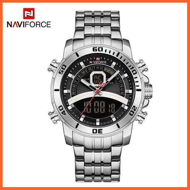 Mens Luxury Gold Business Digital  Military Sports Quartz Steel Band Waterproof Wristwatches | whatagift.com.au.