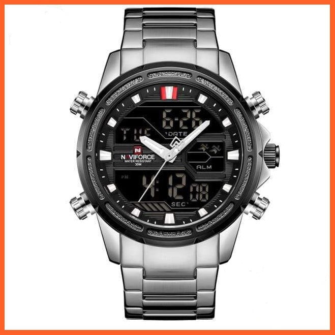 Luxury Gold Mens Watch Stainless Steel Military Wristwatch Digital Sports Watches Male Waterproof Quartz Watches | whatagift.com.au.