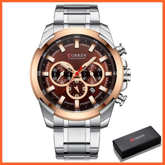 Men’S Watches Top Brand Big Luxury Sports Watch  | Men Military Steel Quartz Wrist Watches Chronograph Gold Design Watch | whatagift.com.au.