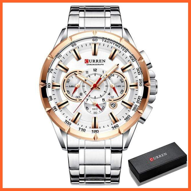 Men'S Watch Top Luxury Brand Big Dial Blue Quartz |  Men Watches Chronograph Sport  Man Stainless Steel Wristwatch | whatagift.com.au.