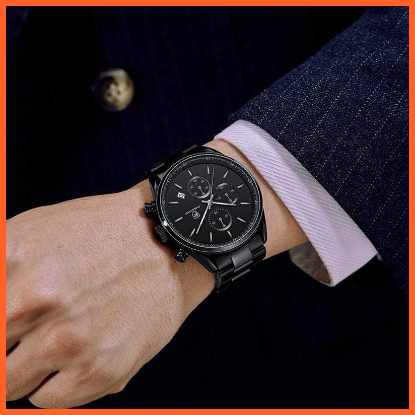 Watches For Men Top Brand Luxury Fashion Business Quartz Men’S Wristwatch Stainless Steel Waterproof Sports Watches | whatagift.com.au.
