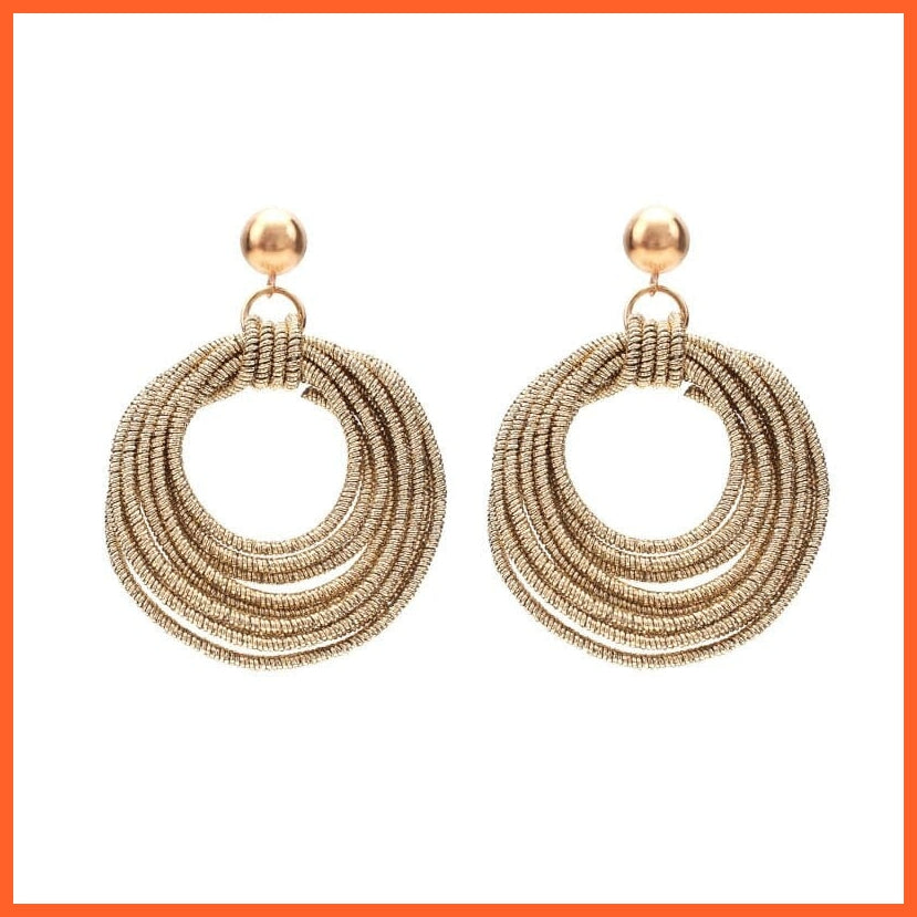 whatagift.com.au Metal Round Multilayer Dangle Earrings for Women