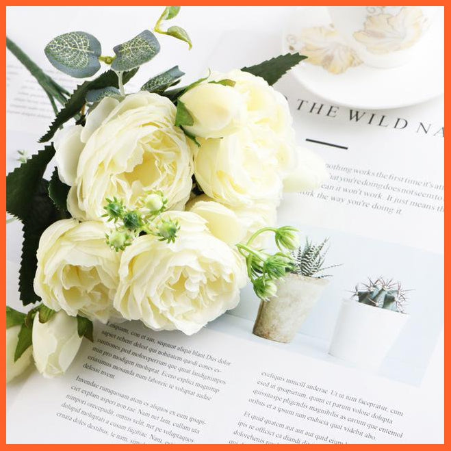 Artificial Silk Peony Flower Bouquet | whatagift.com.au.