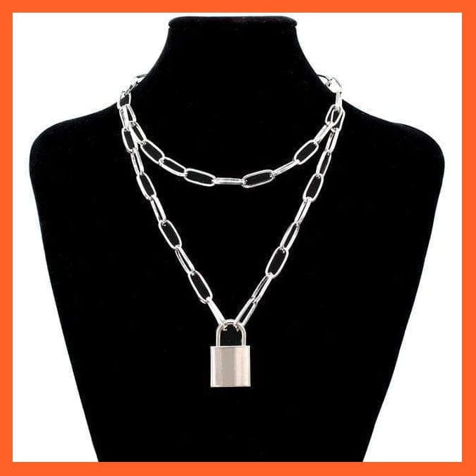 whatagift.com.au model2 big lock Copy of Stainless Steel Double Layer Key Lock Necklace