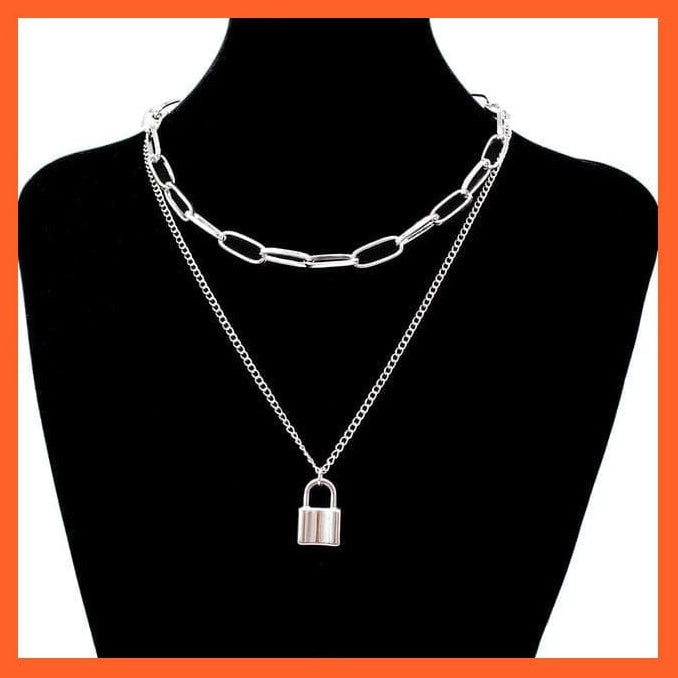 whatagift.com.au model5 small lock Copy of Stainless Steel Double Layer Key Lock Necklace
