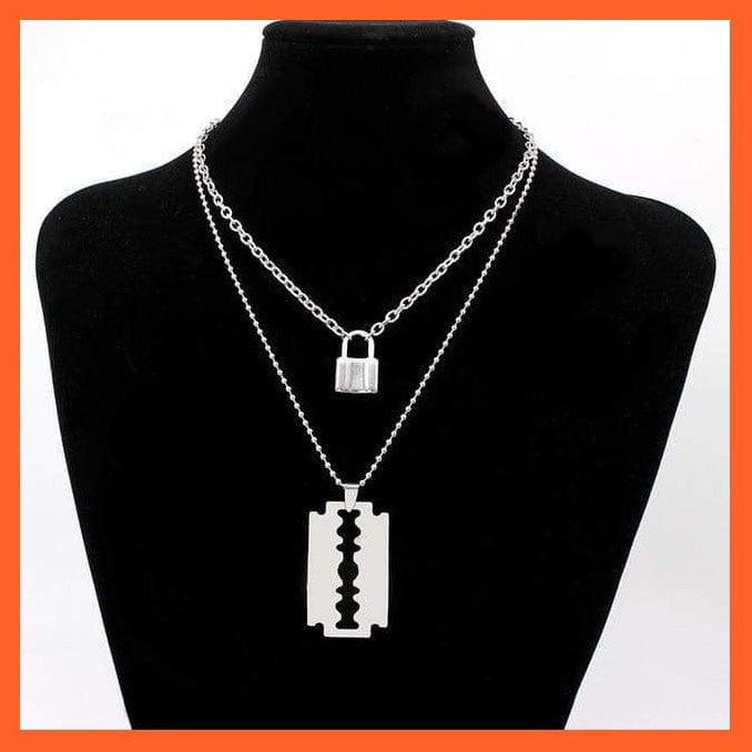 whatagift.com.au model8 small lock Copy of Stainless Steel Double Layer Key Lock Necklace