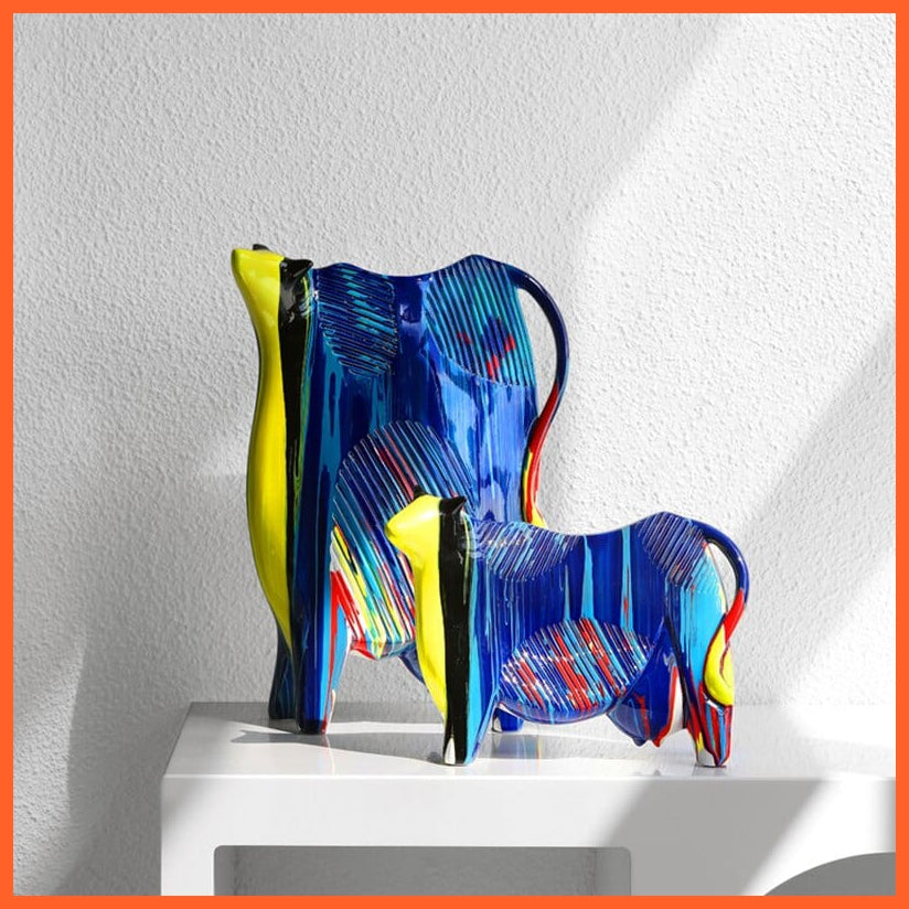 whatagift.com.au Modern Home Decor Cow Sculpture | Animal Model Resin Statues for Decoration Accessories