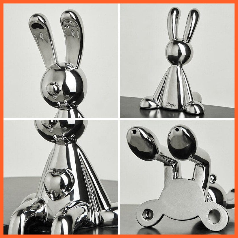 whatagift.com.au Modern Home Decor Creative Electroplating Rabbit Ceramic Figurines | Miniatures Living Room Decoration Accessories