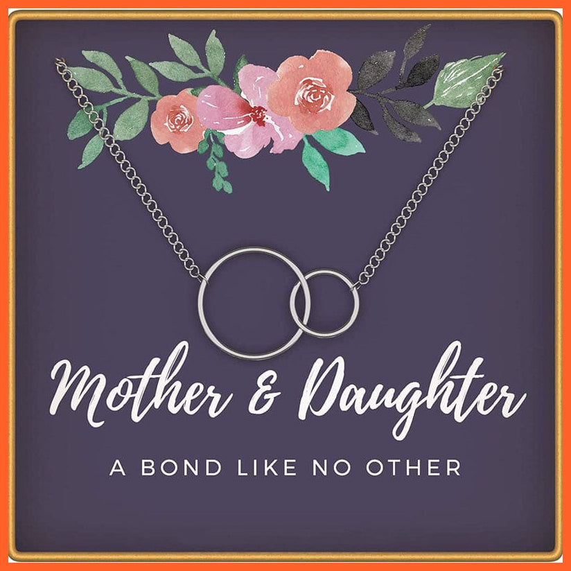 whatagift.com.au Mother Daughter Pendant Necklace For Women | Mother's Day Gift Two Interlocking Infinity Circles Pendant