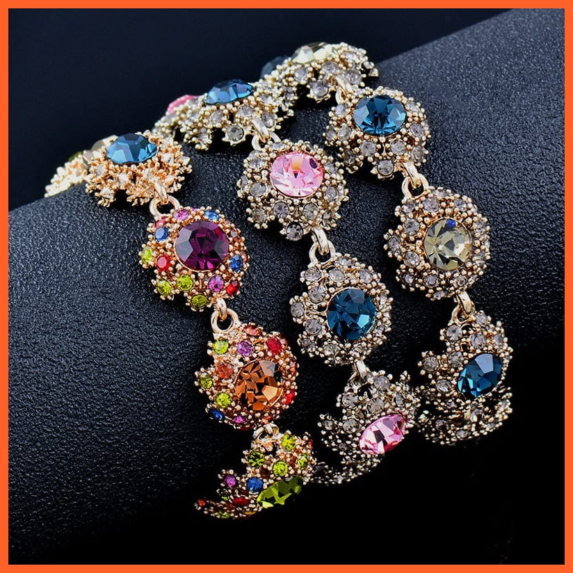 whatagift.com.au Multi color Hollow Flowers Bracelet Bangle For Women