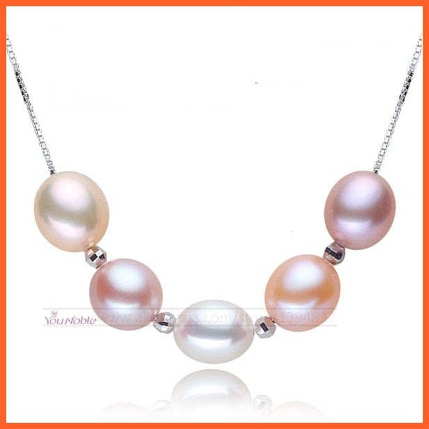 whatagift.com.au multi color necklace Beautiful Genuine 925 Sterling Silver Colorful Natural Pearl Necklace For Women