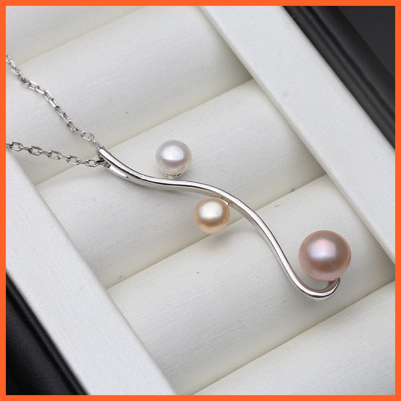 whatagift.com.au multi color pendant Natural Freshwater 925 Silver Pearl Pendant For Women