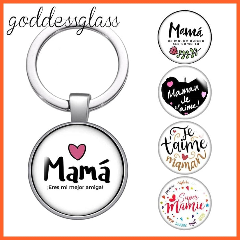 whatagift.com.au Mum Glass Cabochon Keychain For Mother's day Gift