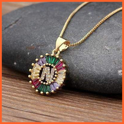 Multi Color Gold Plated Pendant & Necklace | whatagift.com.au.